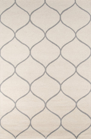 Momeni Newport NP-10 Hand Tufted Contemporary Geometric Indoor Area Rug Ivory 9' x 12' NEWPONP-10IVY90C0