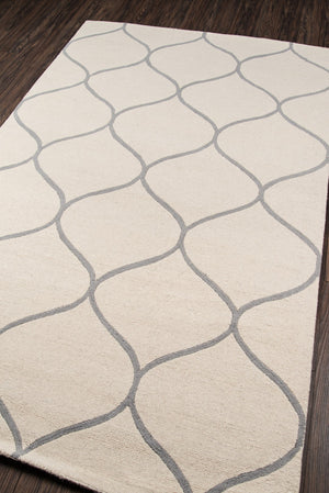 Momeni Newport NP-10 Hand Tufted Contemporary Geometric Indoor Area Rug Ivory 9' x 12' NEWPONP-10IVY90C0