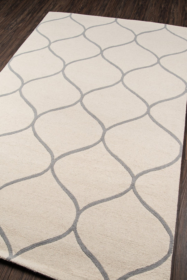 Momeni Newport NP-10 Hand Tufted Contemporary Geometric Indoor Area Rug Ivory 9' x 12' NEWPONP-10IVY90C0