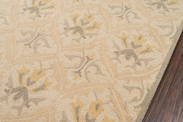 Momeni Newport NP-11 Hand Tufted Casual Floral Indoor Area Rug Beige 9' x 12' NEWPONP-11BGE90C0