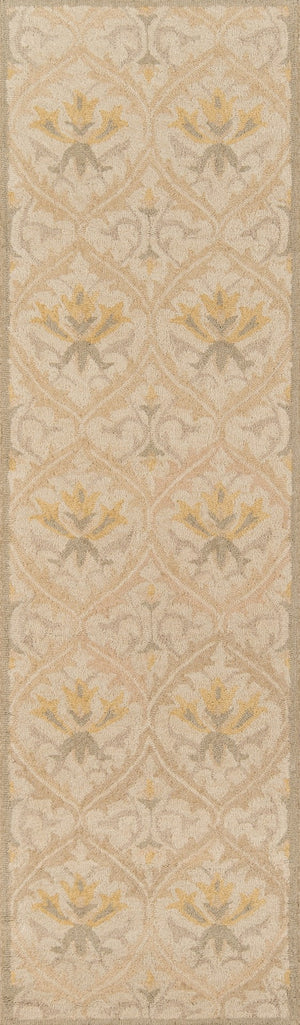Momeni Newport NP-11 Hand Tufted Casual Floral Indoor Area Rug Beige 9' x 12' NEWPONP-11BGE90C0