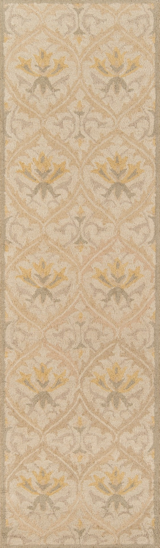Momeni Newport NP-11 Hand Tufted Casual Floral Indoor Area Rug Beige 9' x 12' NEWPONP-11BGE90C0