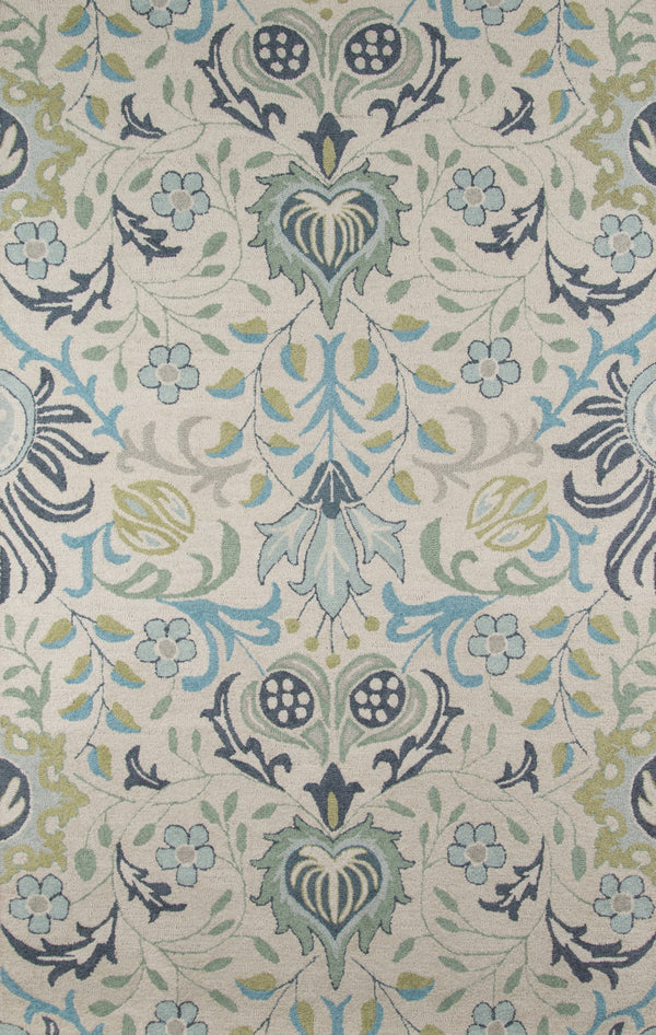 Momeni Newport NP-12 Hand Tufted Casual Floral Indoor Area Rug Blue 9' x 12' NEWPONP-12BLU90C0