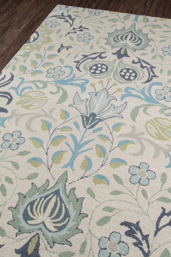 Momeni Newport NP-12 Hand Tufted Casual Floral Indoor Area Rug Blue 9' x 12' NEWPONP-12BLU90C0