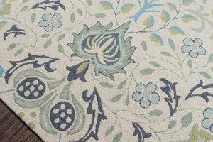 Momeni Newport NP-12 Hand Tufted Casual Floral Indoor Area Rug Blue 9' x 12' NEWPONP-12BLU90C0