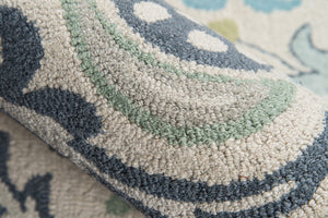 Momeni Newport NP-12 Hand Tufted Casual Floral Indoor Area Rug Blue 9' x 12' NEWPONP-12BLU90C0