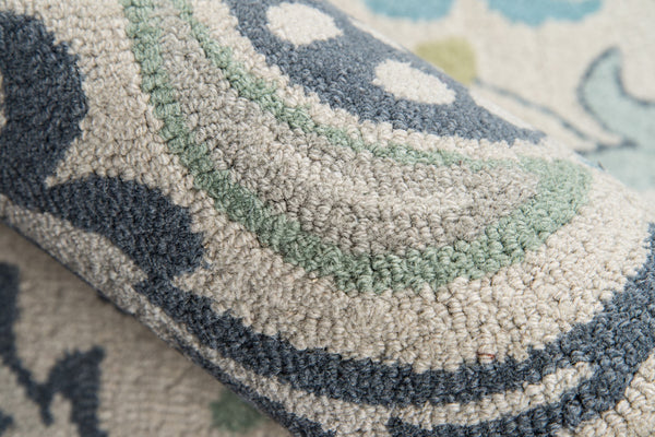 Momeni Newport NP-12 Hand Tufted Casual Floral Indoor Area Rug Blue 9' x 12' NEWPONP-12BLU90C0