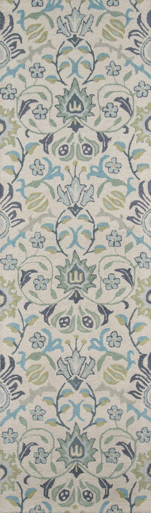 Momeni Newport NP-12 Hand Tufted Casual Floral Indoor Area Rug Blue 9' x 12' NEWPONP-12BLU90C0