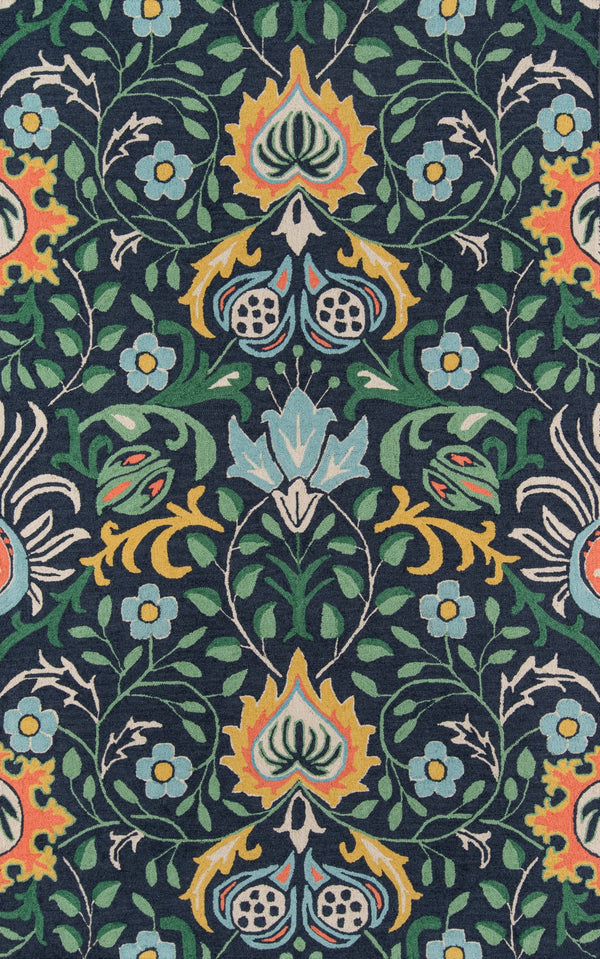 Momeni Newport NP-12 Hand Tufted Casual Floral Indoor Area Rug Navy 9' x 12' NEWPONP-12NVY90C0