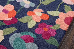 Momeni Newport NP-14 Hand Tufted Casual Floral Indoor Area Rug Navy 9' x 12' NEWPONP-14NVY90C0