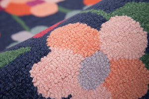 Momeni Newport NP-14 Hand Tufted Casual Floral Indoor Area Rug Navy 9' x 12' NEWPONP-14NVY90C0