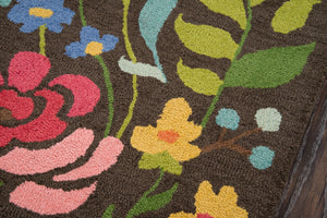Momeni Newport NP-15 Hand Tufted Casual Floral Indoor Area Rug Brown 9' x 12' NEWPONP-15BRN90C0