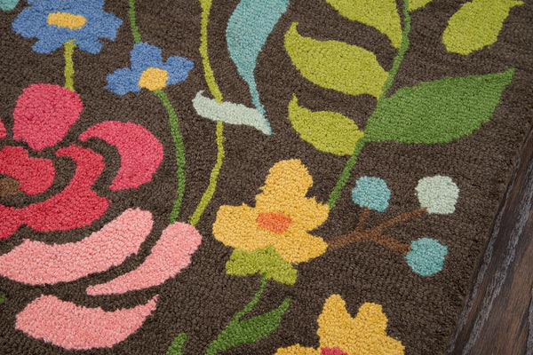 Momeni Newport NP-15 Hand Tufted Casual Floral Indoor Area Rug Brown 9' x 12' NEWPONP-15BRN90C0