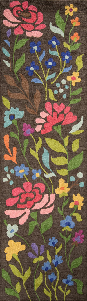 Momeni Newport NP-15 Hand Tufted Casual Floral Indoor Area Rug Brown 9' x 12' NEWPONP-15BRN90C0
