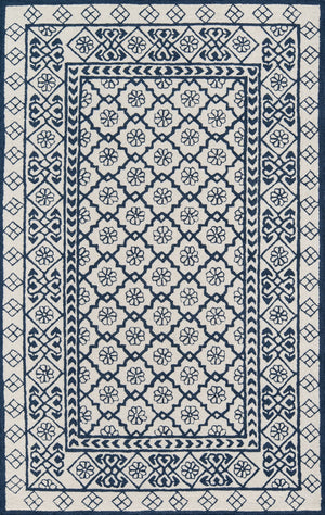 Momeni Newport NP-17 Hand Tufted Contemporary Geometric Indoor Area Rug Blue 9' x 12' NEWPONP-17BLU90C0