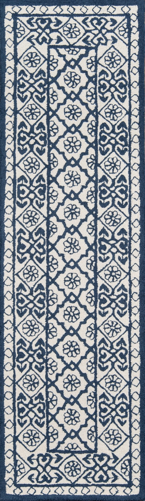 Momeni Newport NP-17 Hand Tufted Contemporary Geometric Indoor Area Rug Blue 9' x 12' NEWPONP-17BLU90C0