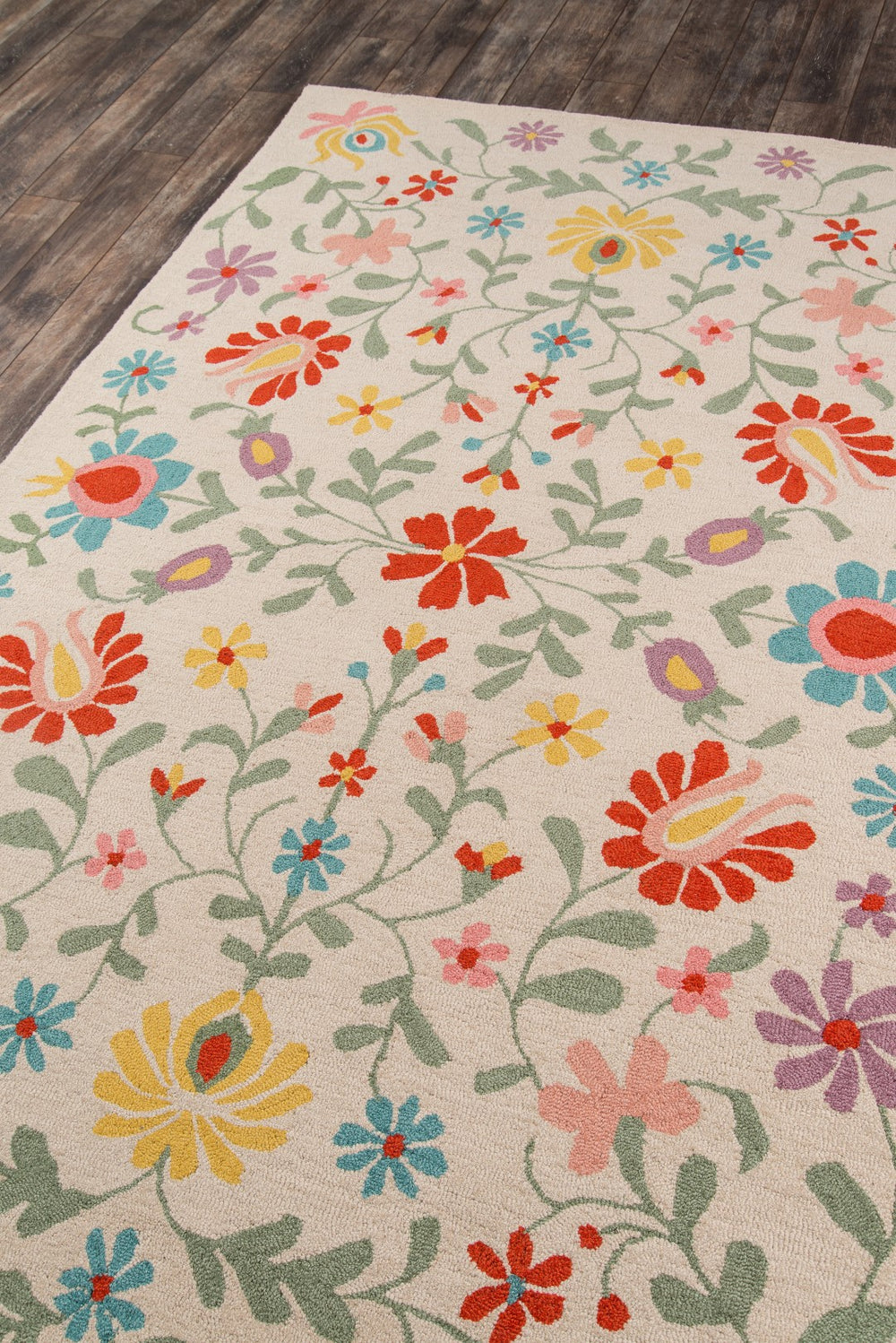 Momeni Newport NP-20 Hand Tufted Casual Floral Indoor Area Rug Ivory 9' x 12' NEWPONP-20IVY90C0