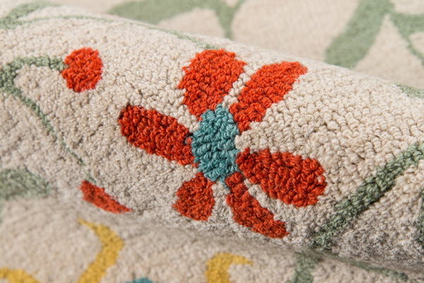 Momeni Newport NP-20 Hand Tufted Casual Floral Indoor Area Rug Ivory 9' x 12' NEWPONP-20IVY90C0