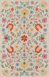 Momeni Newport NP-20 Hand Tufted Casual Floral Indoor Area Rug Ivory 9' x 12' NEWPONP-20IVY90C0