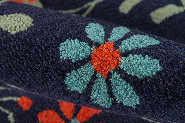 Momeni Newport NP-20 Hand Tufted Casual Floral Indoor Area Rug Navy 9' x 12' NEWPONP-20NVY90C0