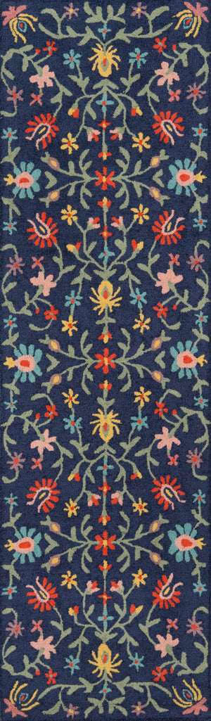 Momeni Newport NP-20 Hand Tufted Casual Floral Indoor Area Rug Navy 9' x 12' NEWPONP-20NVY90C0