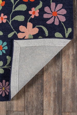 Momeni Newport NP-20 Hand Tufted Casual Floral Indoor Area Rug Navy 9' x 12' NEWPONP-20NVY90C0