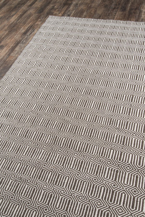 Momeni Erin Gates Newton NWT-1 Hand Woven Contemporary Geometric Indoor/Outdoor Area Rug Brown 9' x 12' NEWTONWT-1BRN90C0