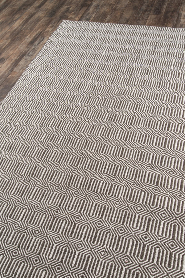 Momeni Erin Gates Newton NWT-1 Hand Woven Contemporary Geometric Indoor/Outdoor Area Rug Brown 9' x 12' NEWTONWT-1BRN90C0