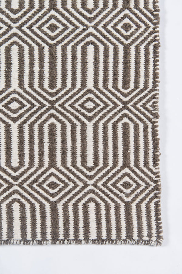Momeni Erin Gates Newton NWT-1 Hand Woven Contemporary Geometric Indoor/Outdoor Area Rug Brown 9' x 12' NEWTONWT-1BRN90C0