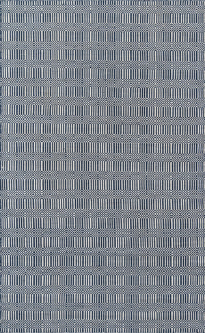 Momeni Erin Gates Newton NWT-1 Hand Woven Contemporary Geometric Indoor/Outdoor Area Rug Navy 9' x 12' NEWTONWT-1NVY90C0