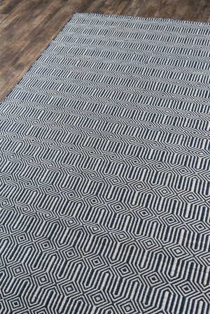Momeni Erin Gates Newton NWT-1 Hand Woven Contemporary Geometric Indoor/Outdoor Area Rug Navy 9' x 12' NEWTONWT-1NVY90C0