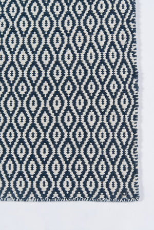 Momeni Erin Gates Newton NWT-3 Hand Woven Contemporary Geometric Indoor/Outdoor Area Rug Navy 9' x 12' NEWTONWT-3NVY90C0