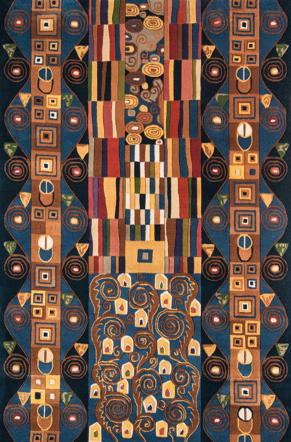 Momeni New Wave NW-02 Hand Tufted Contemporary Abstract Indoor Area Rug Blue 9'6" x 13'6" NEWWANW-02BLU96D6