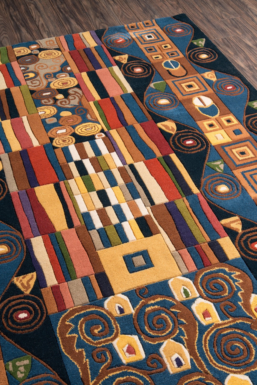 Momeni New Wave NW-02 Hand Tufted Contemporary Abstract Indoor Area Rug Blue 9'6" x 13'6" NEWWANW-02BLU96D6