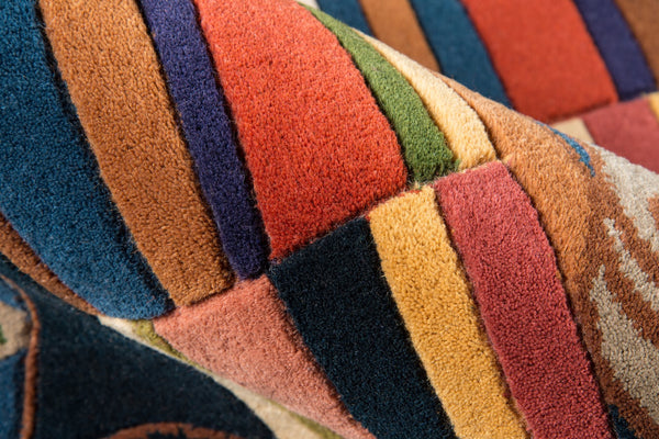 Momeni New Wave NW-02 Hand Tufted Contemporary Abstract Indoor Area Rug Blue 9'6" x 13'6" NEWWANW-02BLU96D6