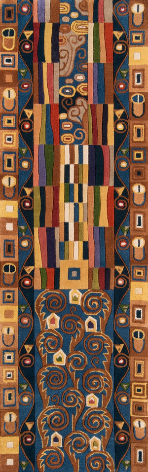 Momeni New Wave NW-02 Hand Tufted Contemporary Abstract Indoor Area Rug Blue 9'6" x 13'6" NEWWANW-02BLU96D6