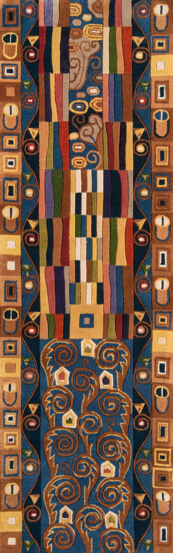 Momeni New Wave NW-02 Hand Tufted Contemporary Abstract Indoor Area Rug Blue 9'6" x 13'6" NEWWANW-02BLU96D6