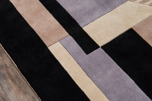 Momeni New Wave NW-06 Hand Tufted Contemporary Geometric Indoor Area Rug Black 9'6" x 13'6" NEWWANW-06BLK96D6