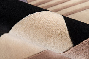 Momeni New Wave NW-06 Hand Tufted Contemporary Geometric Indoor Area Rug Black 9'6" x 13'6" NEWWANW-06BLK96D6