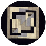 Momeni New Wave NW-06 Hand Tufted Contemporary Geometric Indoor Area Rug Black 9'6" x 13'6" NEWWANW-06BLK96D6