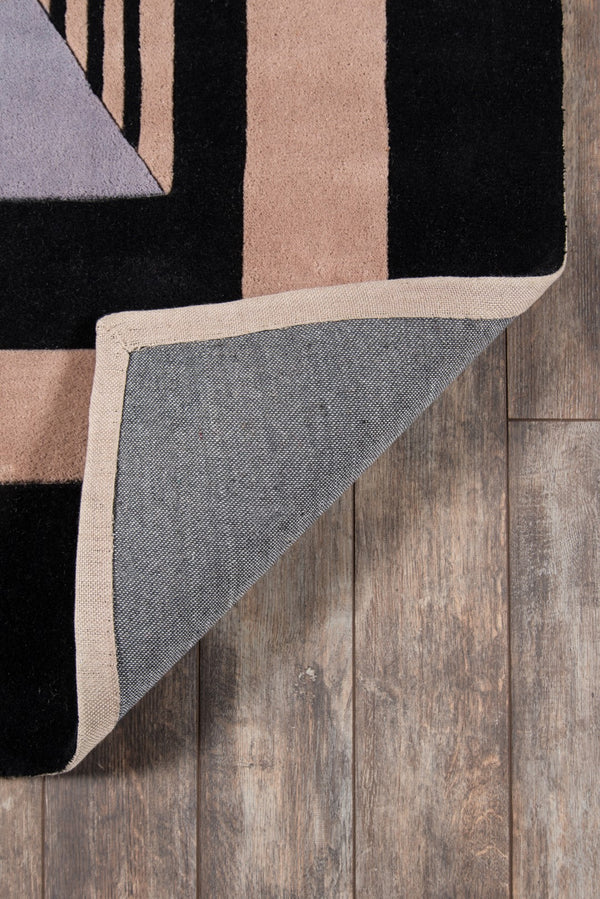 Momeni New Wave NW-06 Hand Tufted Contemporary Geometric Indoor Area Rug Black 9'6" x 13'6" NEWWANW-06BLK96D6