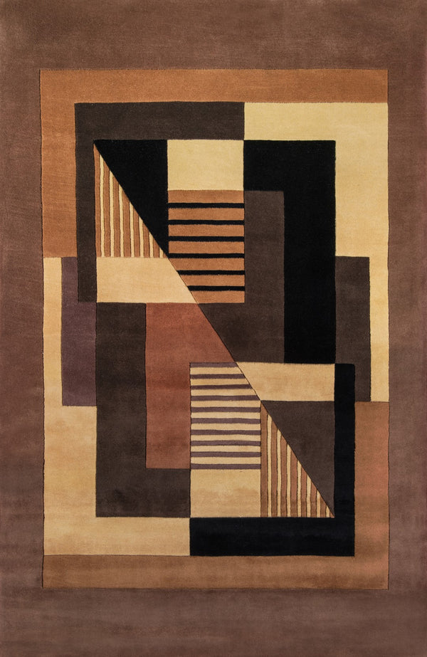 Momeni New Wave NW-06 Hand Tufted Contemporary Geometric Indoor Area Rug Gold 9'6" x 13'6" NEWWANW-06GLD96D6