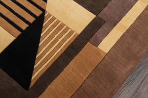 Momeni New Wave NW-06 Hand Tufted Contemporary Geometric Indoor Area Rug Gold 9'6" x 13'6" NEWWANW-06GLD96D6