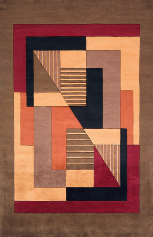 Momeni New Wave NW-06 Hand Tufted Contemporary Geometric Indoor Area Rug Pomegranate 9'6" x 13'6" NEWWANW-06POM96D6