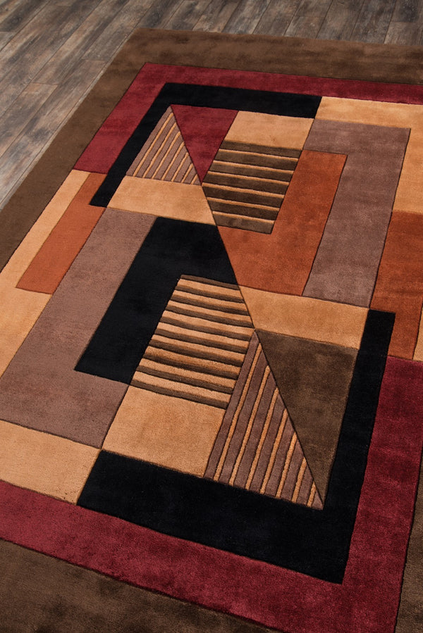 Momeni New Wave NW-06 Hand Tufted Contemporary Geometric Indoor Area Rug Pomegranate 9'6" x 13'6" NEWWANW-06POM96D6