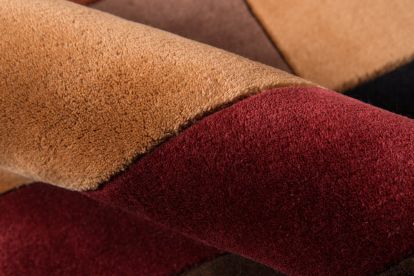 Momeni New Wave NW-06 Hand Tufted Contemporary Geometric Indoor Area Rug Pomegranate 9'6" x 13'6" NEWWANW-06POM96D6