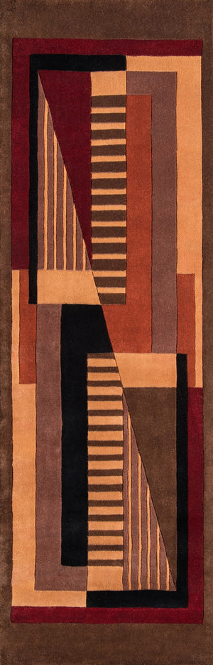 Momeni New Wave NW-06 Hand Tufted Contemporary Geometric Indoor Area Rug Pomegranate 9'6" x 13'6" NEWWANW-06POM96D6