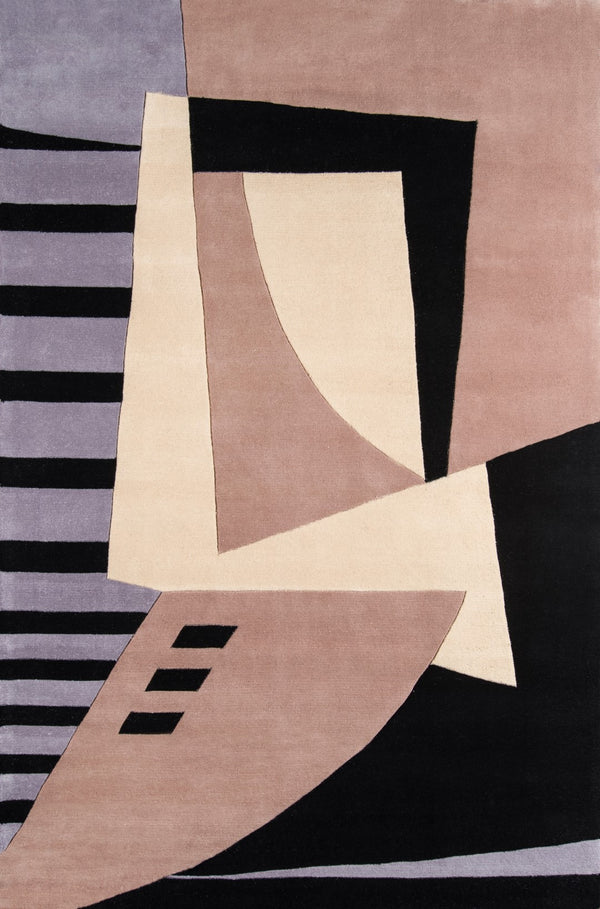 Momeni New Wave NW-22 Hand Tufted Contemporary Geometric Indoor Area Rug Black 9'6" x 13'6" NEWWANW-22BLK96D6