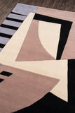 Momeni New Wave NW-22 Hand Tufted Contemporary Geometric Indoor Area Rug Black 9'6" x 13'6" NEWWANW-22BLK96D6