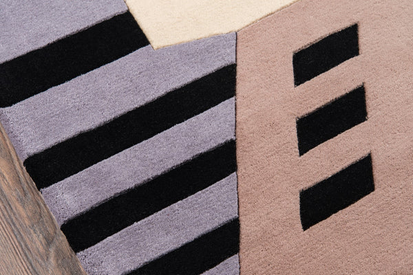 Momeni New Wave NW-22 Hand Tufted Contemporary Geometric Indoor Area Rug Black 9'6" x 13'6" NEWWANW-22BLK96D6